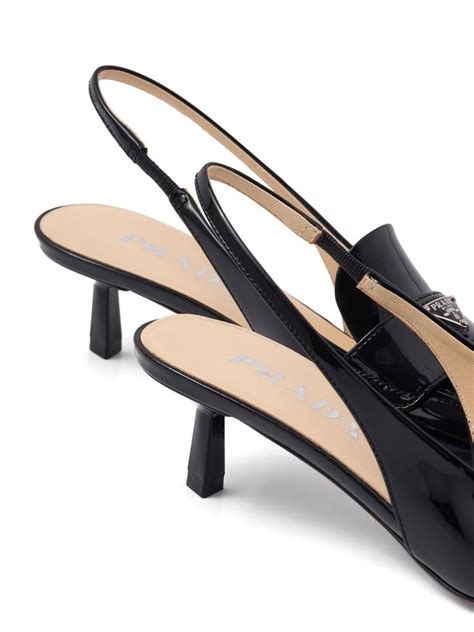 slingback prada basse|Black Patent Leather Slingbacks .